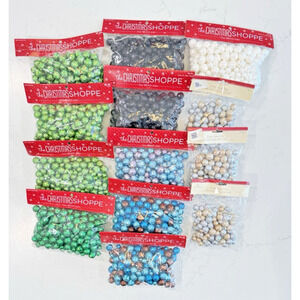 LOT OF 13 NEW Decorative Styrofoam Vase Fillers Glitter Balls Holiday Christmas